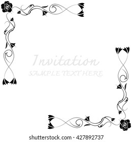 Invitation card with floral pattern
