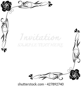 Invitation card with floral pattern