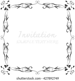 Invitation card with floral pattern
