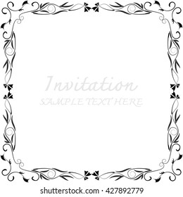 Invitation card with floral pattern