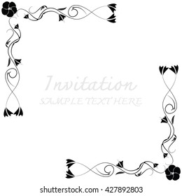 Invitation card with floral pattern