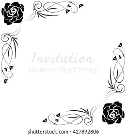 Invitation card with floral pattern