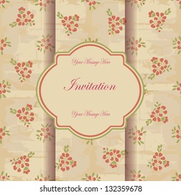Invitation card with floral pattern eps10