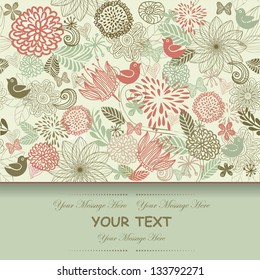 Invitation card with floral pattern eps10