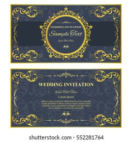 Invitation card with floral pattern on background , flyer pages illustration concept. Contemporary vintage art, frame,motifs, elements. Vector decorative retro greeting card or invitation design.