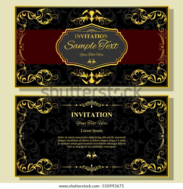 Invitation Card Floral Pattern On Background Stock Vector (Royalty Free ...