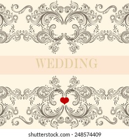 Invitation card in floral style for design