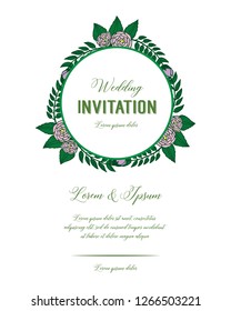 Invitation card with floral style vector illustration