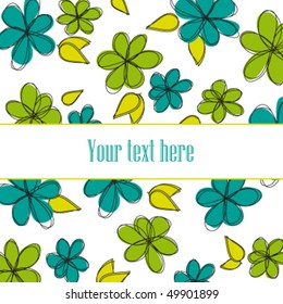 Invitation Card with Florar spring background