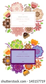 Invitation card with the flower surround. Vector illustration.