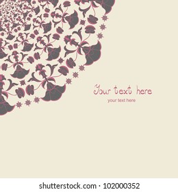 Invitation card. Flower. Template frame design for card. Can be used for packaging, invitations, wedding day decoration, bag template, print for packet, plate.