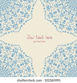 Invitation card. Flower. Template frame design for card. Can be used for packaging, invitations, wedding day decoration, bag template, print for packet, plate.