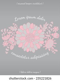 Invitation card with flower vector template - for wedding invitations, flyers, postcards, cards and so on