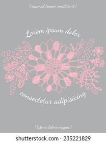 Invitation card with flower vector template - for wedding invitations, flyers, postcards, cards and so on