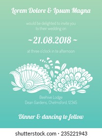 Invitation card with flower vector template - for wedding invitations, flyers, postcards, cards and so on