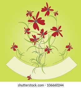 Invitation card with flowers