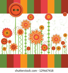 Invitation card with flowers