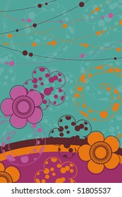 Invitation card with flowers