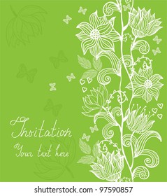 invitation card with flowers