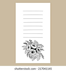 Invitation Card with Flowers. Good for Birthday Cards, Postcards, Party Cards, etc.