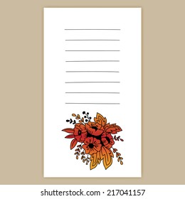 Invitation Card with Flowers. Good for Birthday Cards, Postcards, Party Cards, etc.