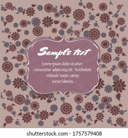 Invitation card with flowers in the style of shabby chic.