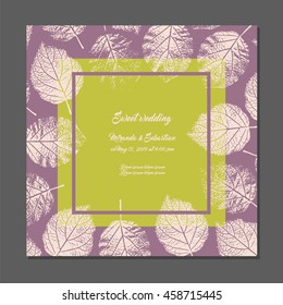 Invitation card with forest leafs