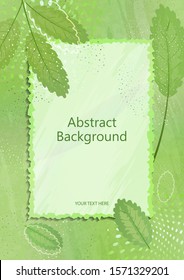 Tarjeta de invitación. Marco de papel desgarrado alrededor de los bordes contra el fondo de hojas de monstera. Colocar texto. Diseño moderno. Ilustración vectorial.