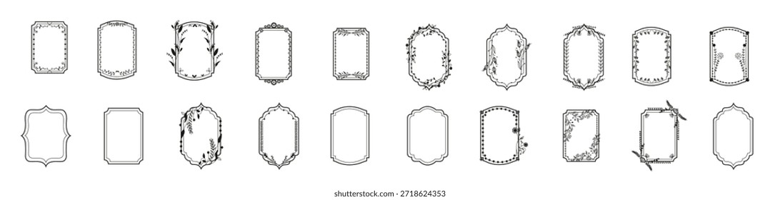 Ilustración vectorial de marcos de tarjetas de invitación