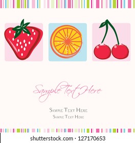 invitation card with fruit