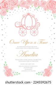 invitation card for the girl's first birthday party. Template for baby shower invitation. one year	