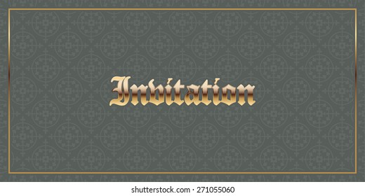 Invitation card with gothic ornament. Elegant luxury template. Perfect for greetings, invitations and announcements. Vector file
