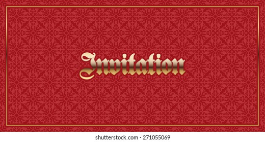 Invitation card with gothic ornament. Elegant luxury template. Perfect for greetings, invitations and announcements. Vector file