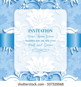 Invitation card or greeting pattern 3D bouquet abstract  flowers