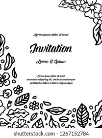 Invitation Card Hand Lettering Floral Vector Illustration