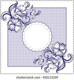 Invitation card with hand-drawing pattern and frame , place for text