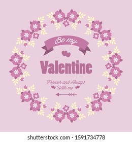 Invitation card of happy valentine with floral frame design elegant. Vector