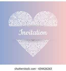  invitation card with heart.