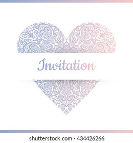  invitation card with heart.