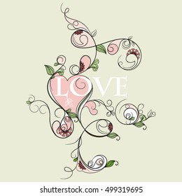 Invitation card with heart