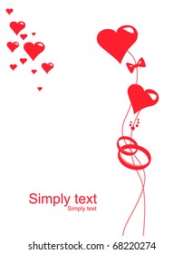 Invitation card with heart ornament.
