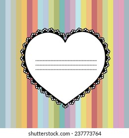 Invitation card with heart vector