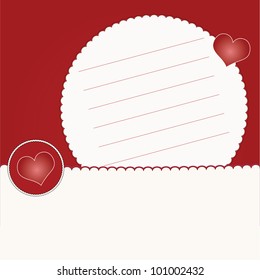 Invitation card with hearts