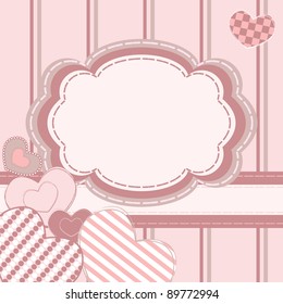 Invitation card with hearts
