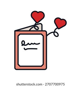 Icono de tarjeta de invitación con fondo blanco Vector Ilustración de stock