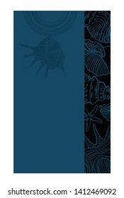 Invitation card with the image of seashells.

