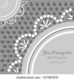 Invitation card. Lace on polka dots background