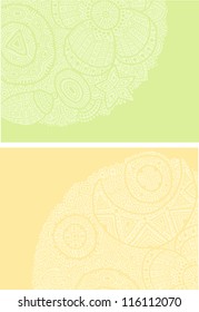 Invitation card with lace ornament. Template frame design for card.