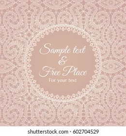 invitation card with lace pattern, template for your design