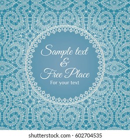invitation card with lace pattern, template for your design